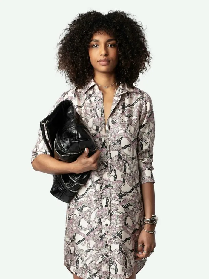 Women Zadig and Voltaire Dresses and Skirts Rais Silk Dress Ecru Women Zadig and Voltaire Dresses and Skirts Rais Silk Dress Ecru