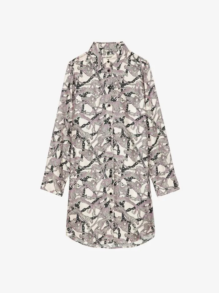 Women Zadig and Voltaire Dresses and Skirts Rais Silk Dress Ecru Women Zadig and Voltaire Dresses and Skirts Rais Silk Dress Ecru