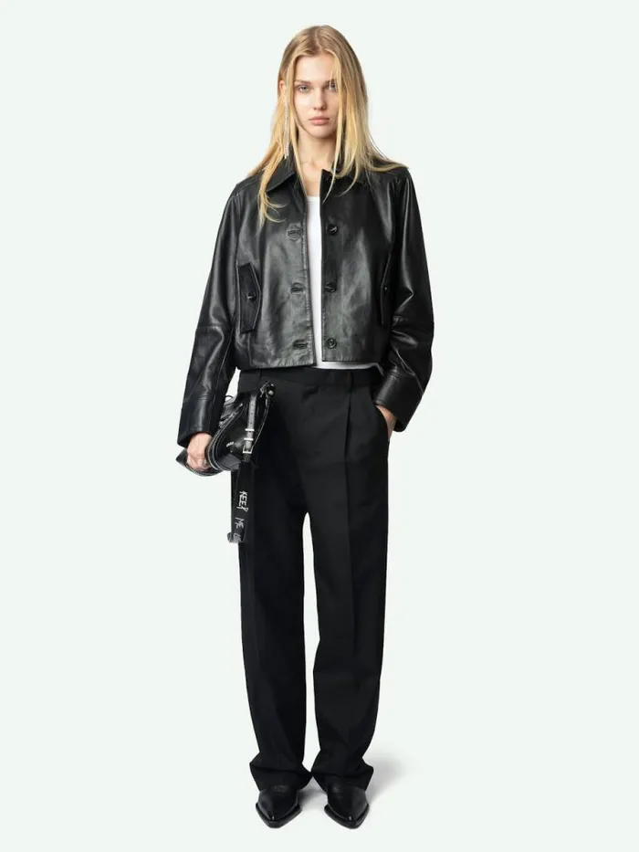 Women Zadig and Voltaire Jackets and Coats Liston Leather Jacket Black