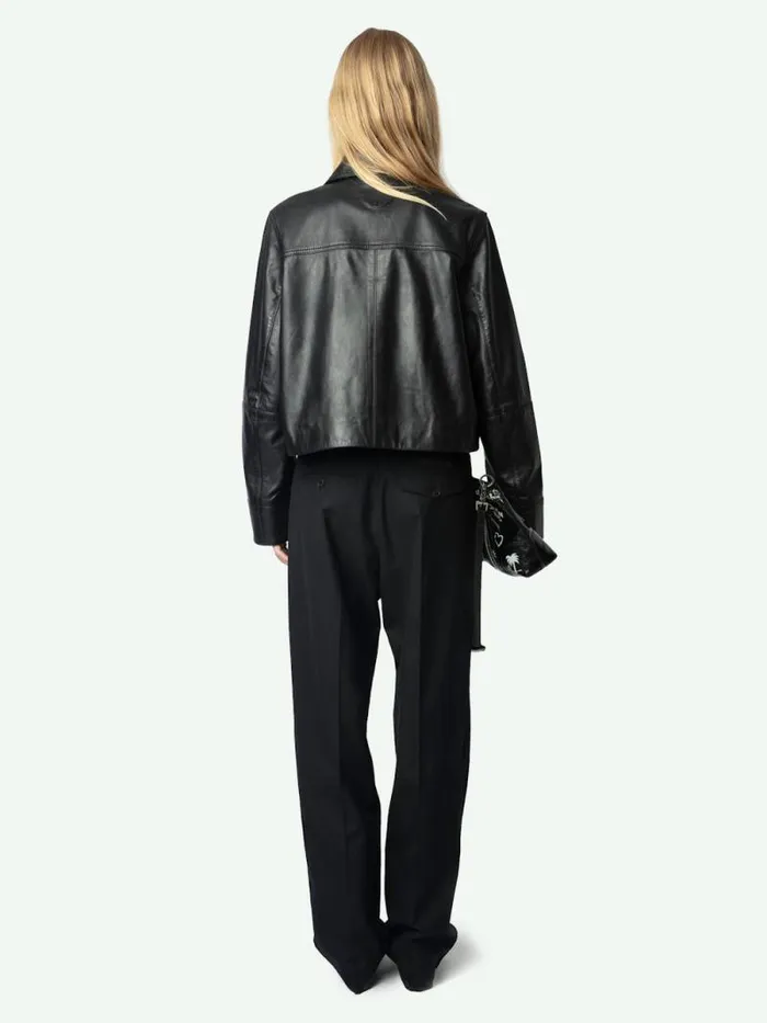Women Zadig and Voltaire Jackets and Coats Liston Leather Jacket Black