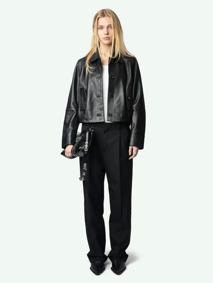Women Zadig and Voltaire Jackets and Coats Liston Leather Jacket Black