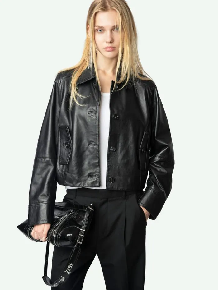 Women Zadig and Voltaire Jackets and Coats Liston Leather Jacket Black
