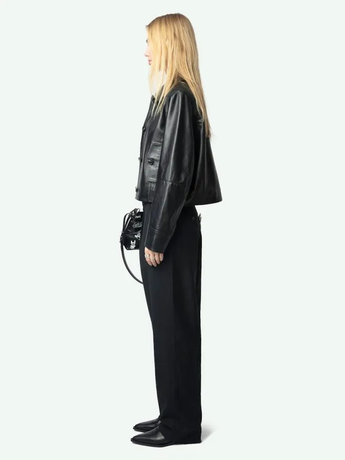 Women Zadig and Voltaire Jackets and Coats Liston Leather Jacket Black