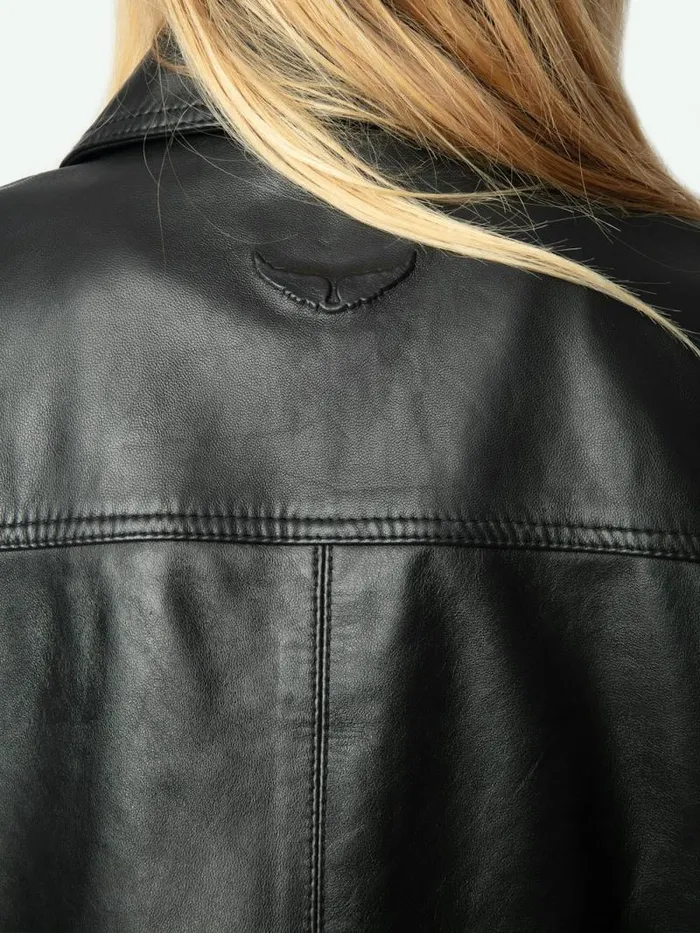Women Zadig and Voltaire Jackets and Coats Liston Leather Jacket Black