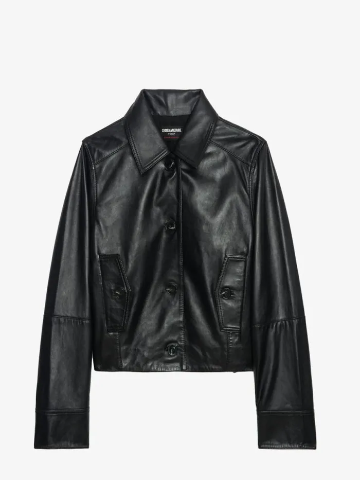 Women Zadig and Voltaire Jackets and Coats Liston Leather Jacket Black