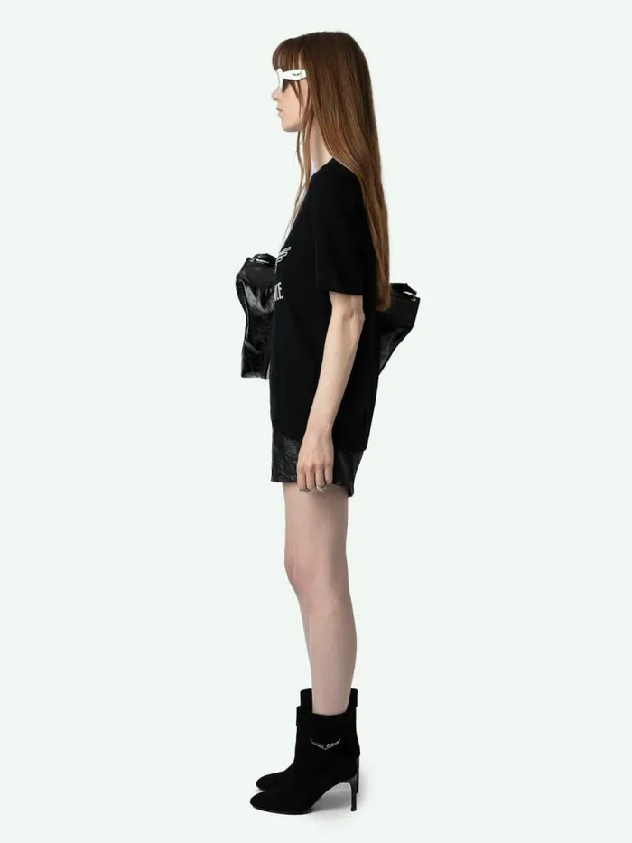 Women Zadig and Voltaire Sweaters and Cardigans Ida Diamante Wings Cashmere Sweater Black Women Zadig and Voltaire Sweaters and Cardigans Ida Diamante Wings Cashmere Sweater Black