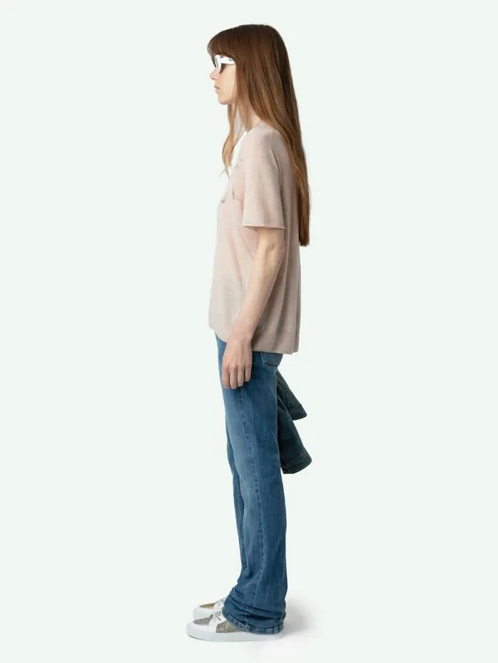 Women Zadig and Voltaire Sweaters and Cardigans Ida Diamante Wings Cashmere Sweater Sweet Women Zadig and Voltaire Sweaters and Cardigans Ida Diamante Wings Cashmere Sweater Sweet