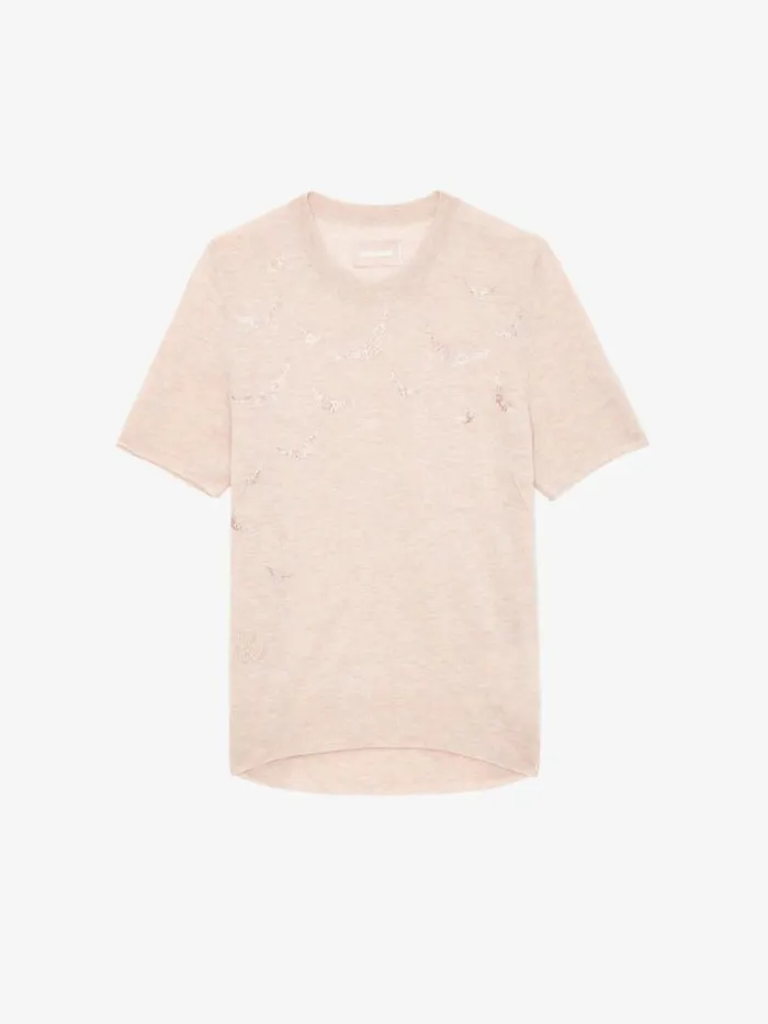 Women Zadig and Voltaire Sweaters and Cardigans Ida Diamante Wings Cashmere Sweater Sweet Women Zadig and Voltaire Sweaters and Cardigans Ida Diamante Wings Cashmere Sweater Sweet