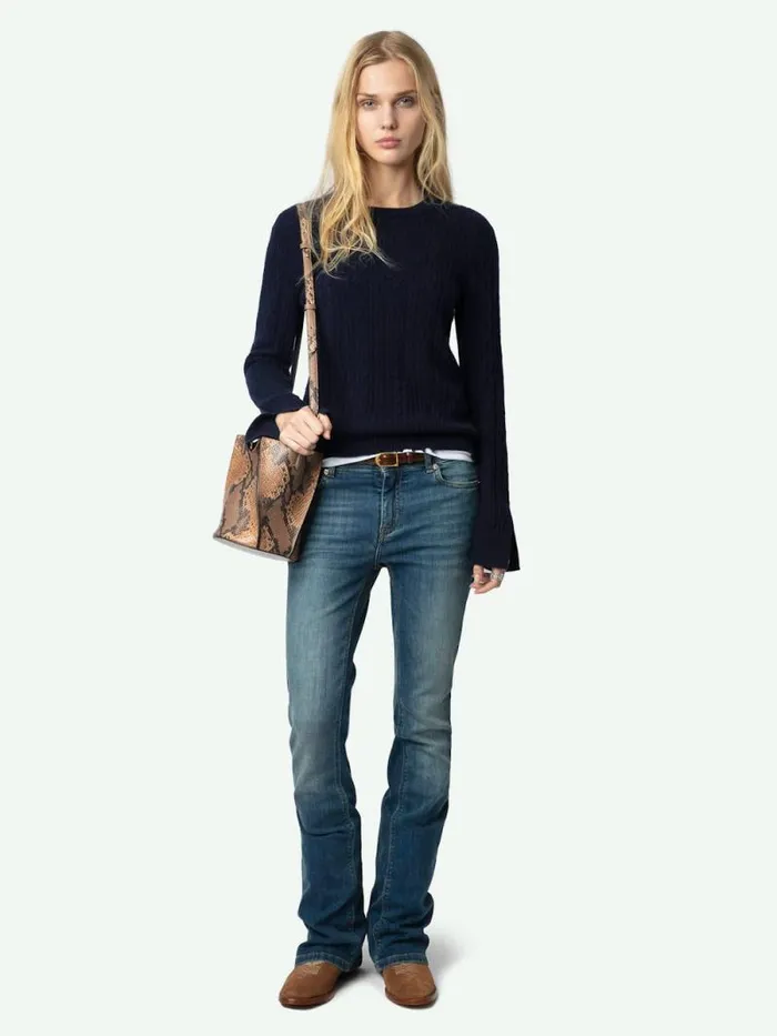Women Zadig and Voltaire Sweaters and Cardigans Jonasson Cashmere Sweater Encre