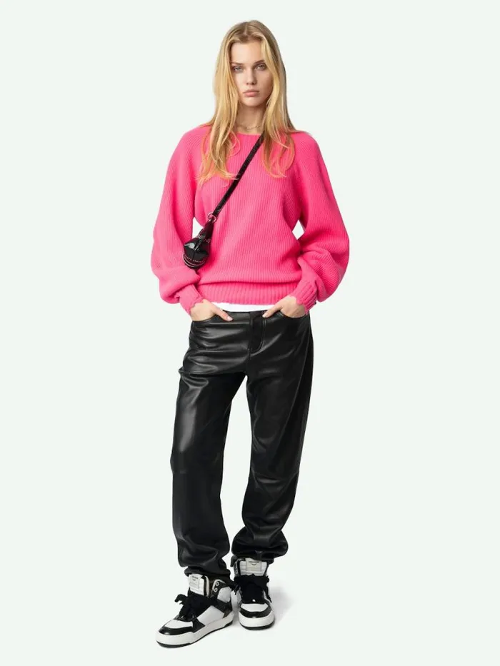Women Zadig and Voltaire Sweaters and Cardigans Moris Sweater Fluo Pink