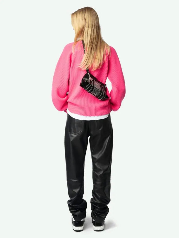 Women Zadig and Voltaire Sweaters and Cardigans Moris Sweater Fluo Pink Women Zadig and Voltaire Sweaters and Cardigans Moris Sweater Fluo Pink