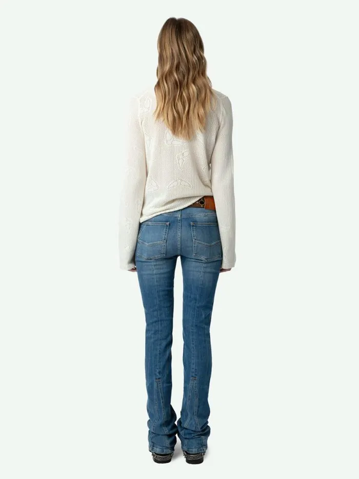 Women Zadig and Voltaire Sweaters and Cardigans Salmyr Wings Sweater Ecru