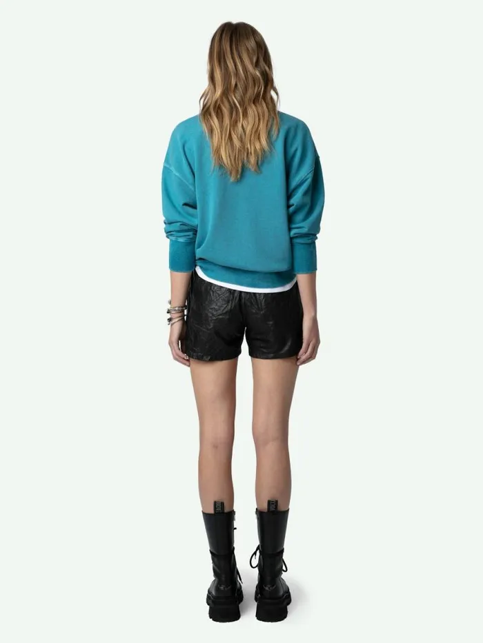 Women Zadig and Voltaire Sweatshirts and Hoodies Oscar Amour Sweatshirt Aqua