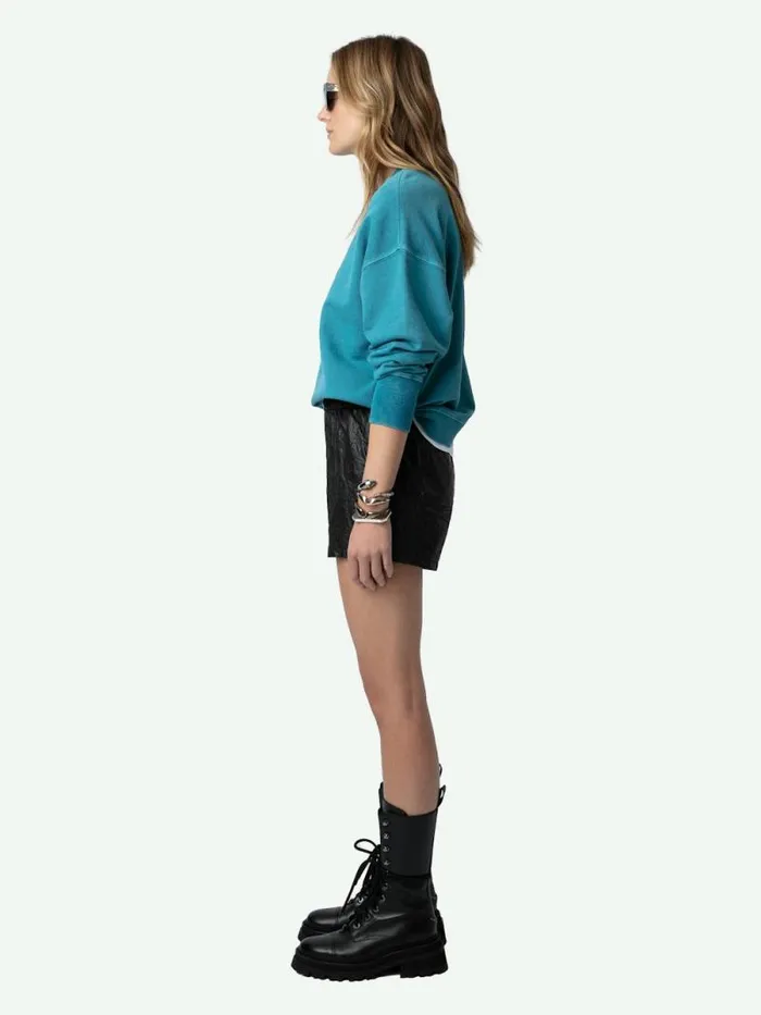 Women Zadig and Voltaire Sweatshirts and Hoodies Oscar Amour Sweatshirt Aqua