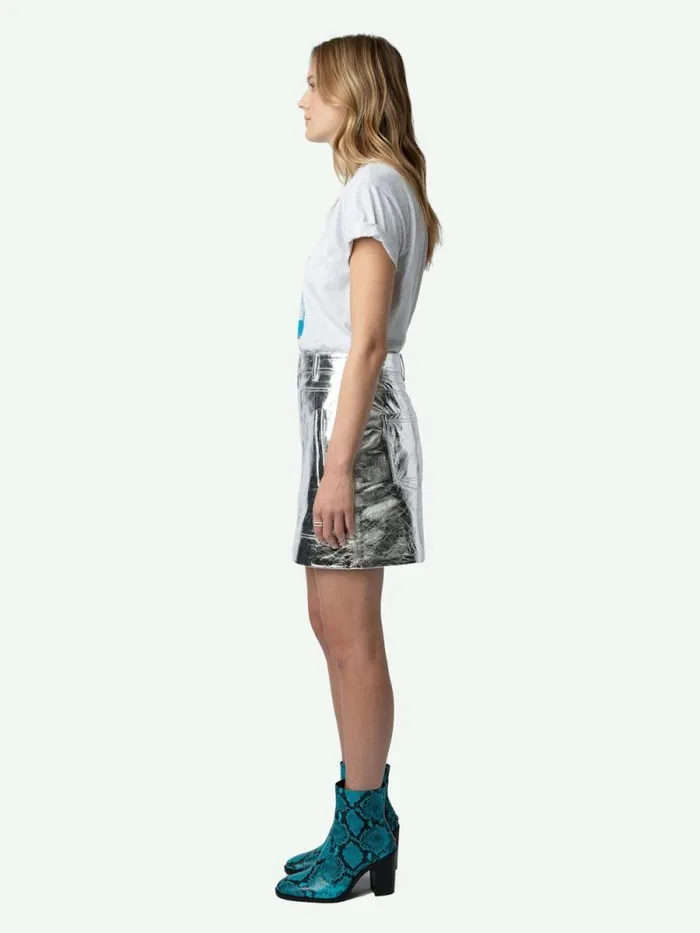 Women Zadig and Voltaire TShirts Anya Photoprint Tshirt Gris Chine