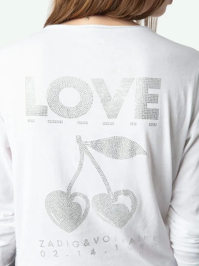 Women Zadig and Voltaire TShirts Henley Tshirt White Women Zadig and Voltaire TShirts Henley Tshirt White