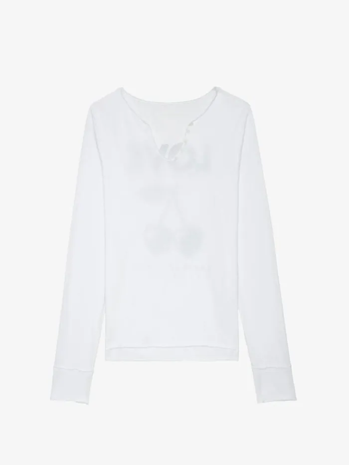 Women Zadig and Voltaire TShirts Henley Tshirt White Women Zadig and Voltaire TShirts Henley Tshirt White