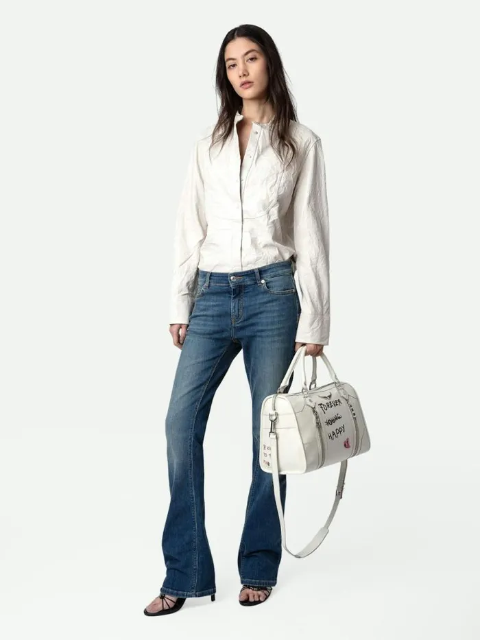 Women Zadig and Voltaire Tops and Shirts Chic Crinkled Leather Shirt Judo