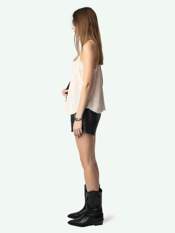 Women Zadig and Voltaire Tops and Shirts Christy Heart Camisole Pearly Women Zadig and Voltaire Tops and Shirts Christy Heart Camisole Pearly