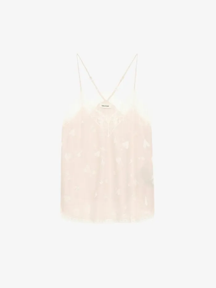 Women Zadig and Voltaire Tops and Shirts Christy Heart Camisole Pearly Women Zadig and Voltaire Tops and Shirts Christy Heart Camisole Pearly