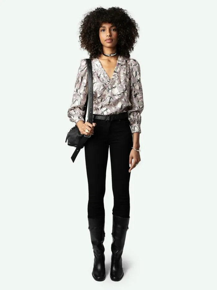 Women Zadig and Voltaire Tops and Shirts Telia Silk Tunic Ecru
