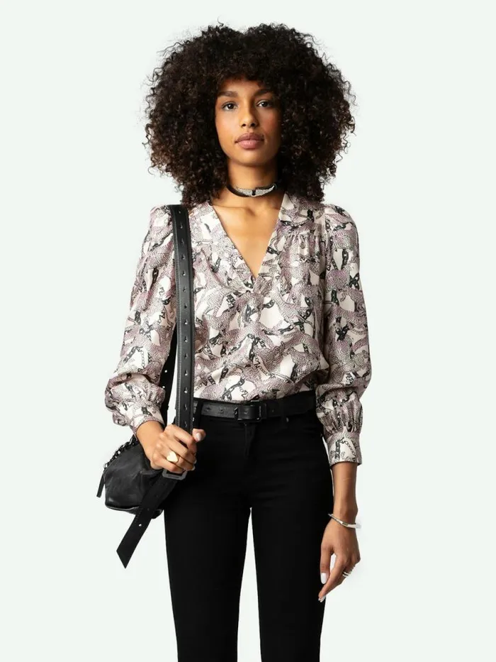 Women Zadig and Voltaire Tops and Shirts Telia Silk Tunic Ecru