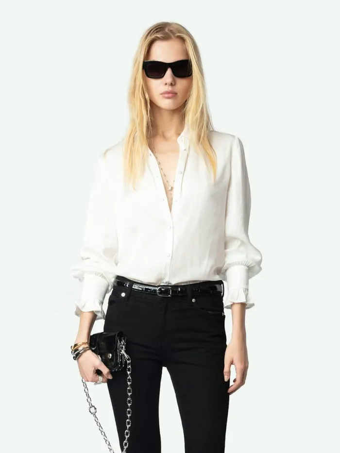 Women Zadig and Voltaire Tops and Shirts Thely Satin Shirt Judo
