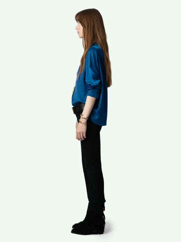 Women Zadig and Voltaire Tops and Shirts Tink Satin Blouse Overseas Women Zadig and Voltaire Tops and Shirts Tink Satin Blouse Overseas