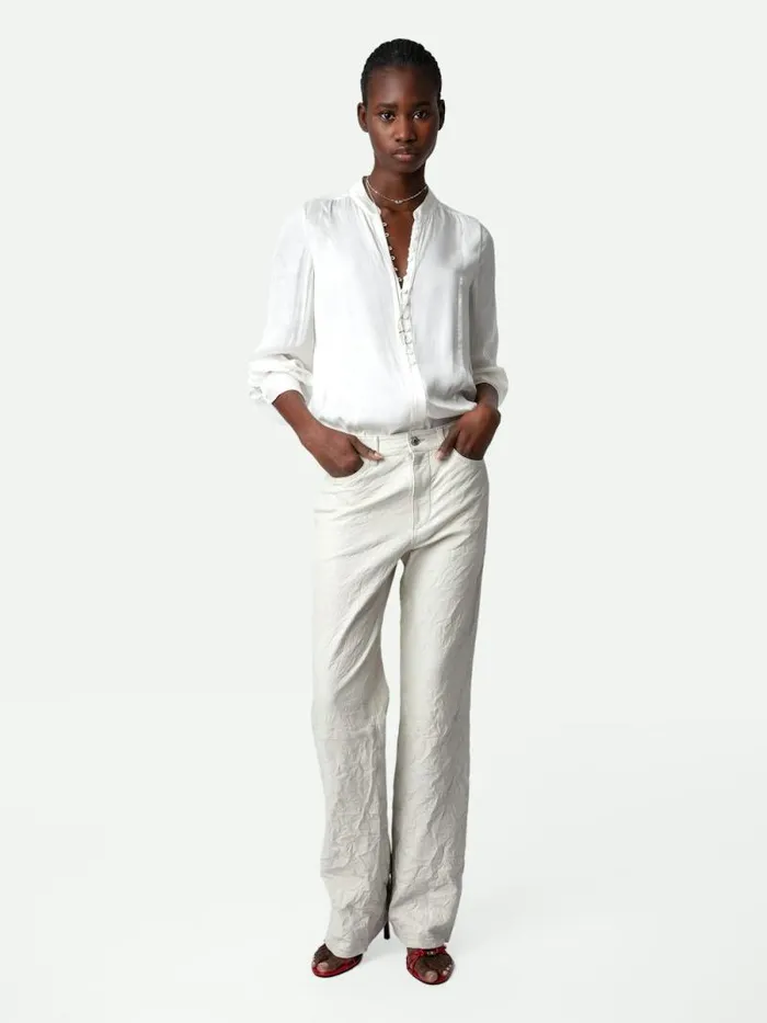 Women Zadig and Voltaire Tops and Shirts Twina Satin Blouse Judo