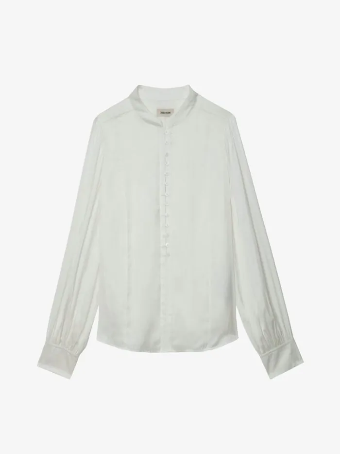 Women Zadig and Voltaire Tops and Shirts Twina Satin Blouse Judo Women Zadig and Voltaire Tops and Shirts Twina Satin Blouse Judo