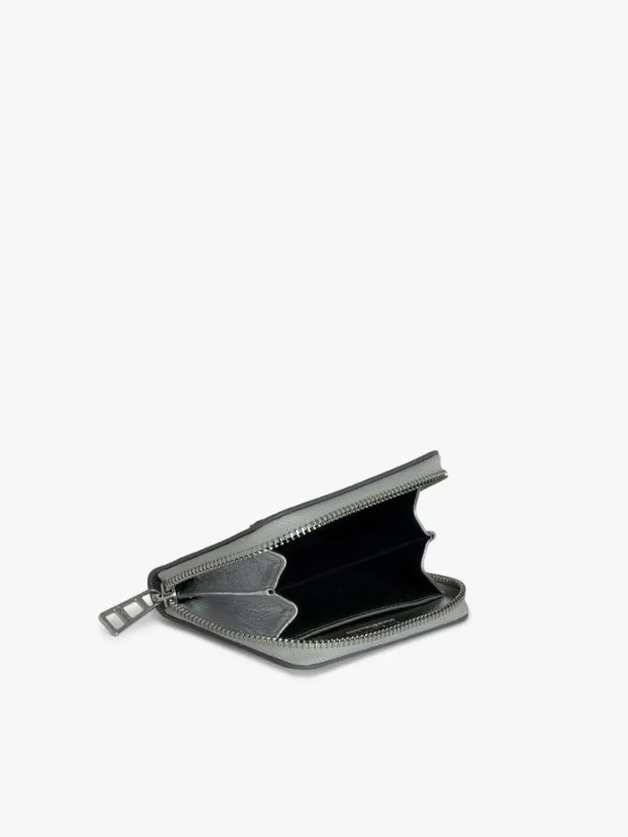 Women Zadig and Voltaire Wallets and Leather Goods Mini ZV Coin Purse Silver