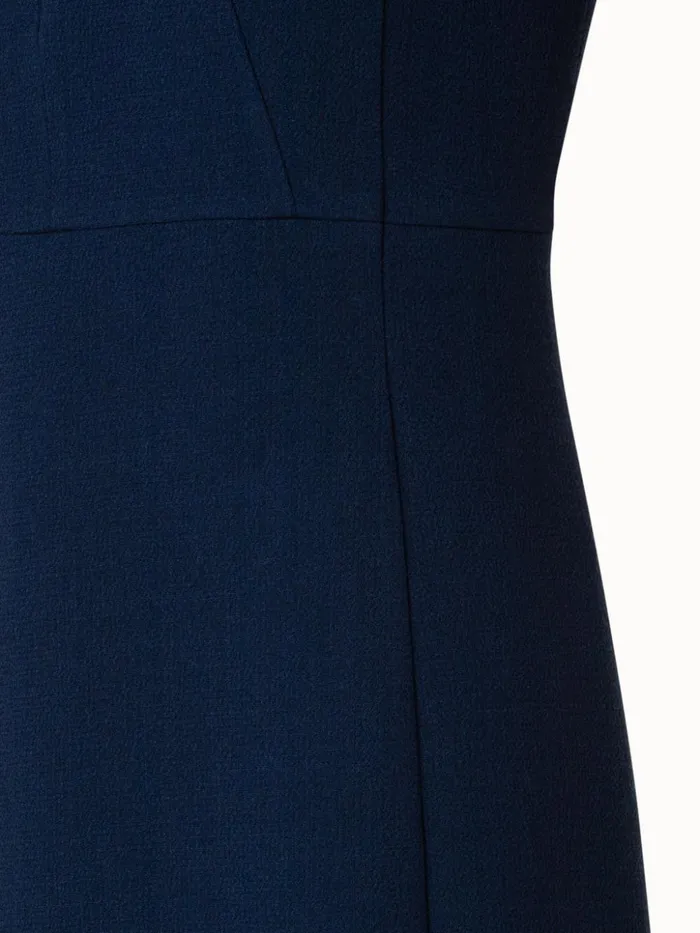 Wool Crpe DoubleFace Sheath Dress Navy Women Akris Dresses