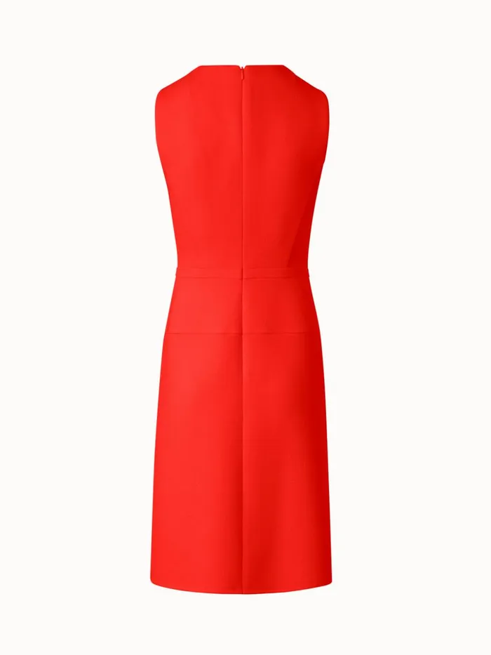 Wool Crpe DoubleFace Sheath Dress With ALine Skirt Poppy Women Akris Dresses