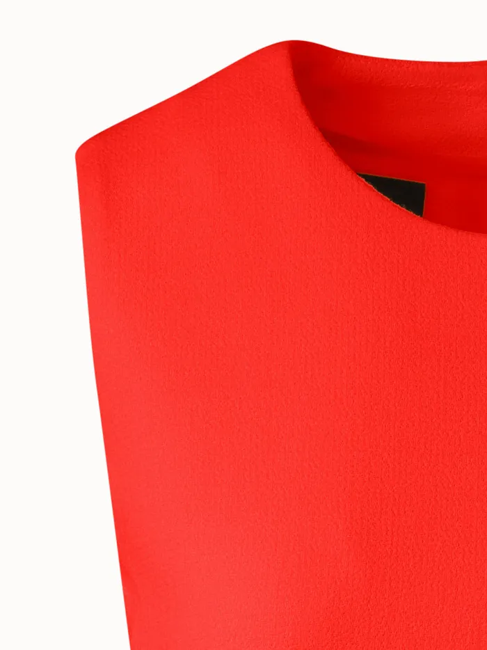 Wool Crpe DoubleFace Sheath Dress With ALine Skirt Poppy Women Akris Dresses