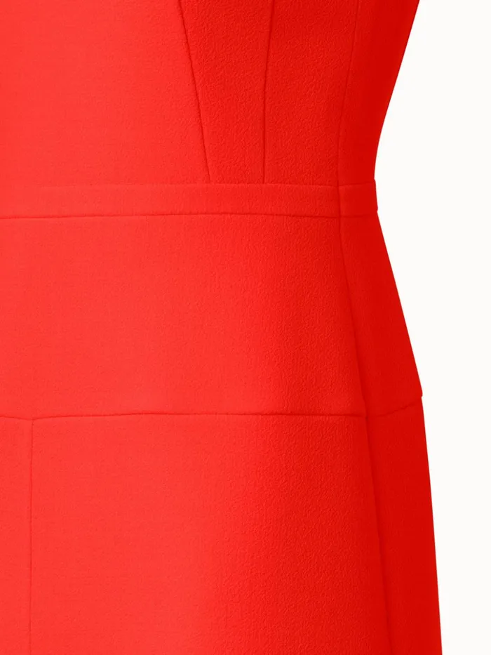 Wool Crpe DoubleFace Sheath Dress With ALine Skirt Poppy Women Akris Dresses