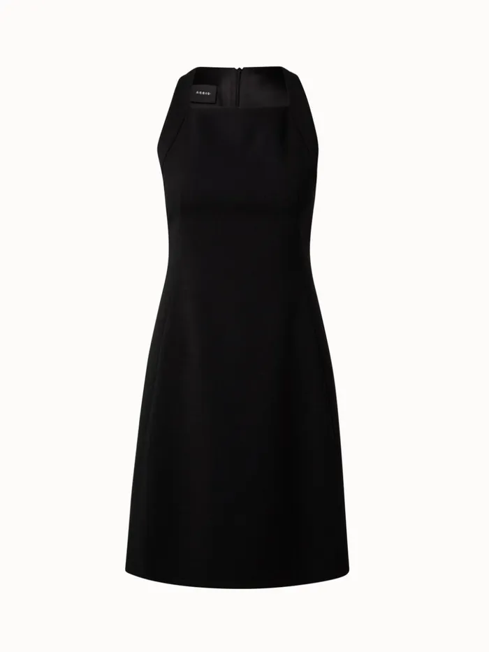 Wool Double Face Apron Dress Black Women Akris Dresses