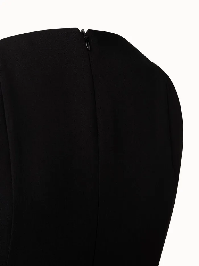 Wool Double Face Apron Dress Black Women Akris Dresses