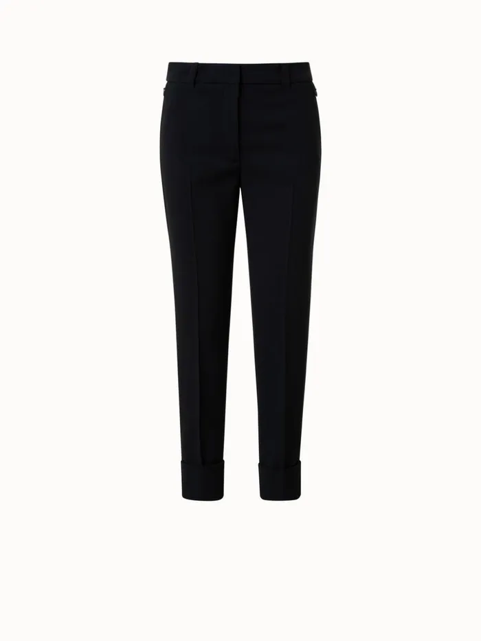 Wool DoubleFace Cropped Pants Black Women Akris Pants