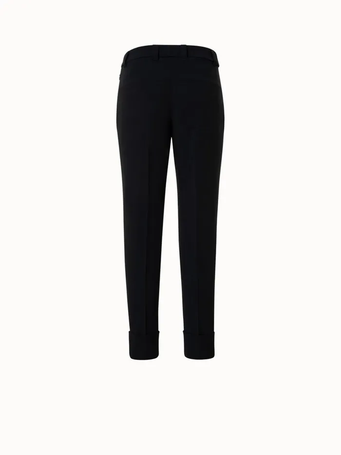 Wool DoubleFace Cropped Pants Black Women Akris Pants