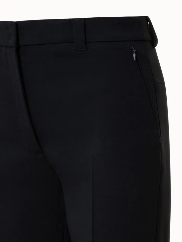 Wool DoubleFace Cropped Pants Black Women Akris Pants