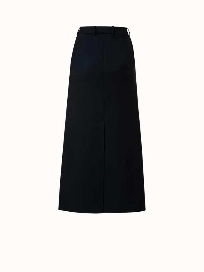 Wool DoubleFace Maxi Skirt Black Women Akris Skirts
