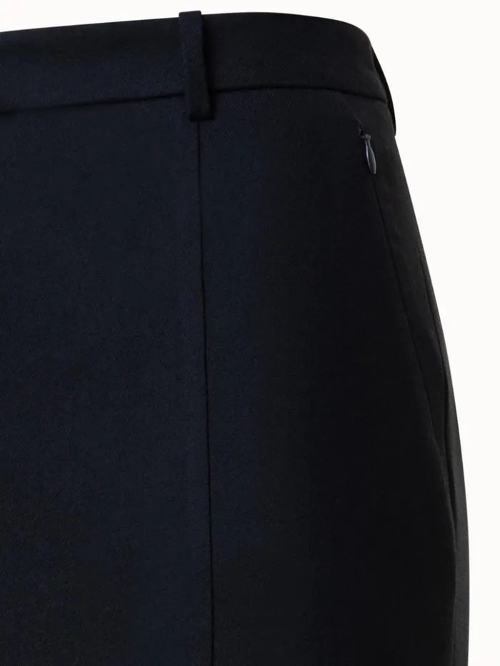 Wool DoubleFace Maxi Skirt Black Women Akris Skirts
