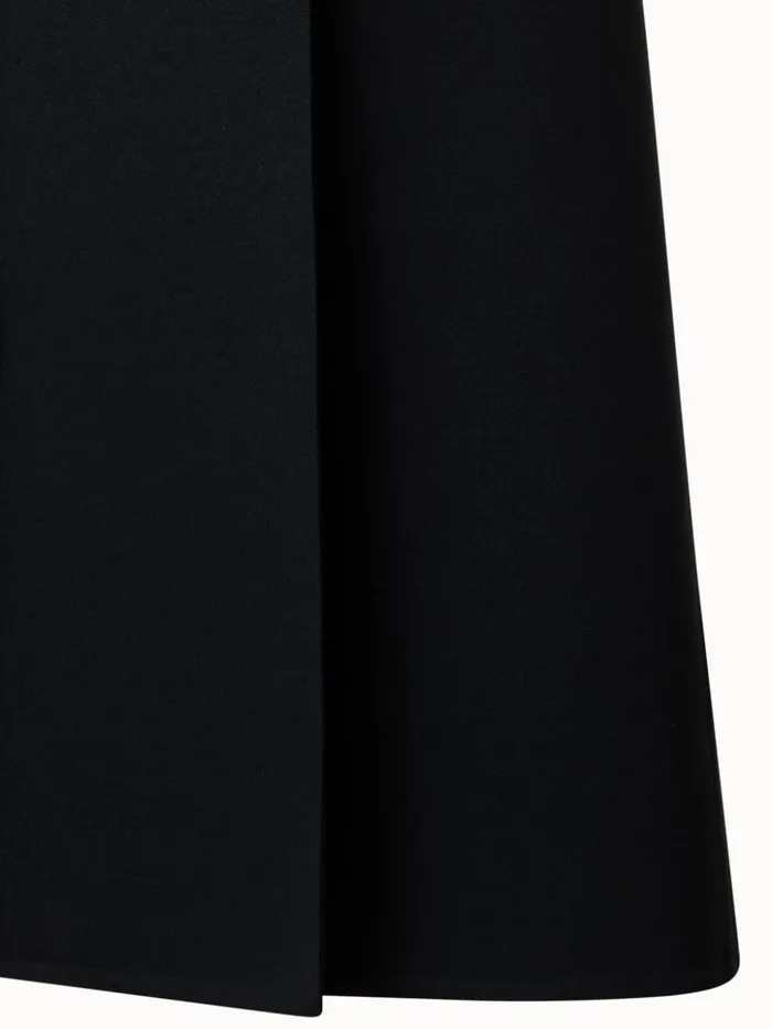 Wool DoubleFace Maxi Skirt Black Women Akris Skirts