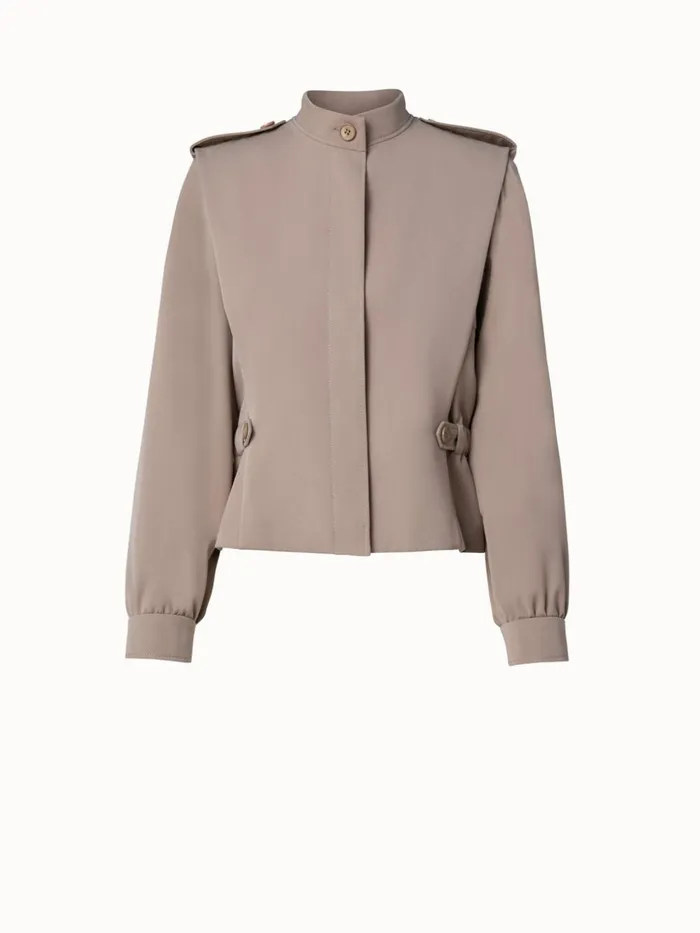 Wool Gabardine Jacket Cardboard Women Akris Jackets