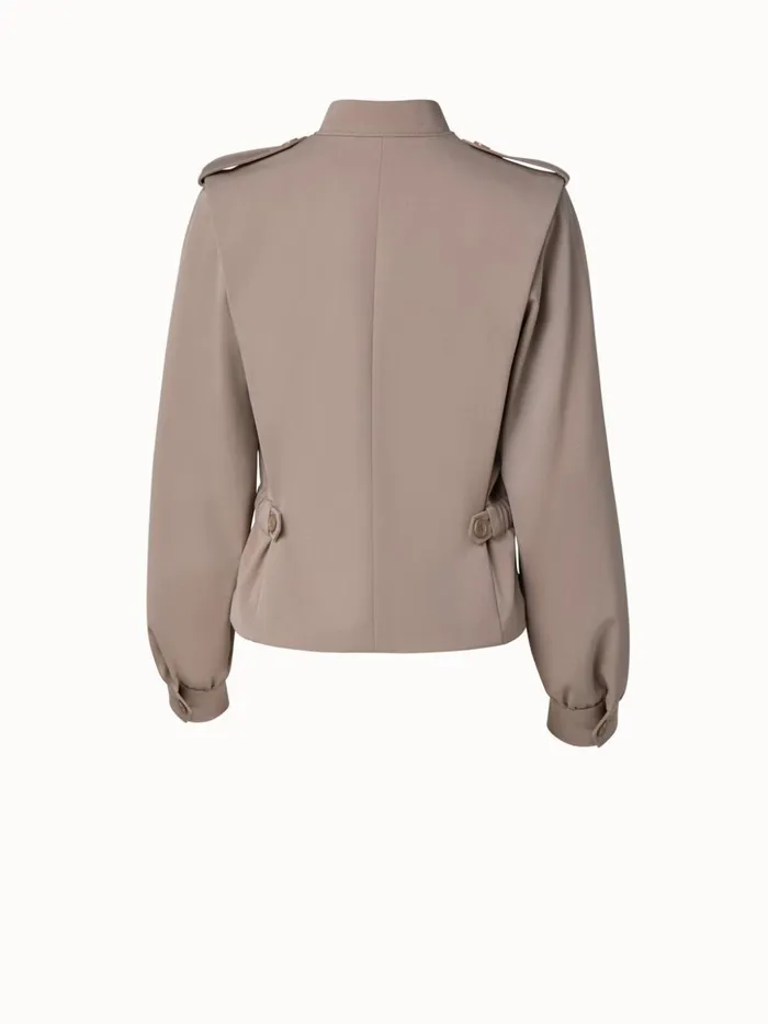 Wool Gabardine Jacket Cardboard Women Akris Jackets