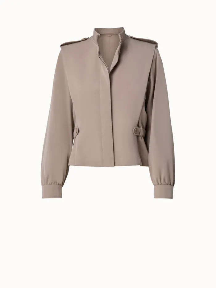 Wool Gabardine Jacket Cardboard Women Akris Jackets