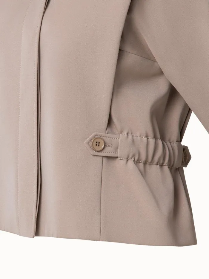 Wool Gabardine Jacket Cardboard Women Akris Jackets