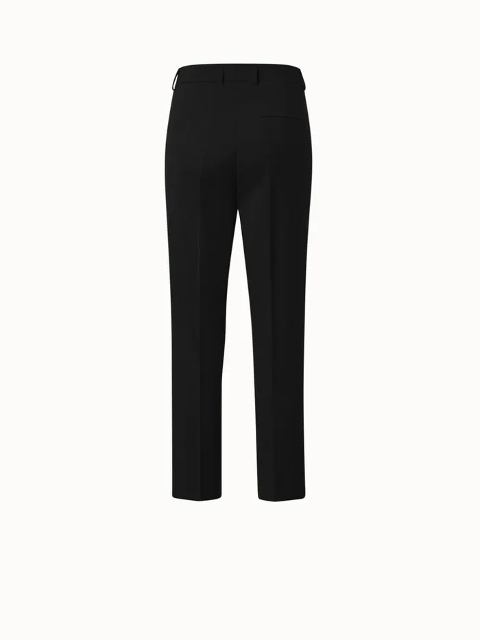 Wool Stretch Flannel Tapered Pants Black Women Akris Pants