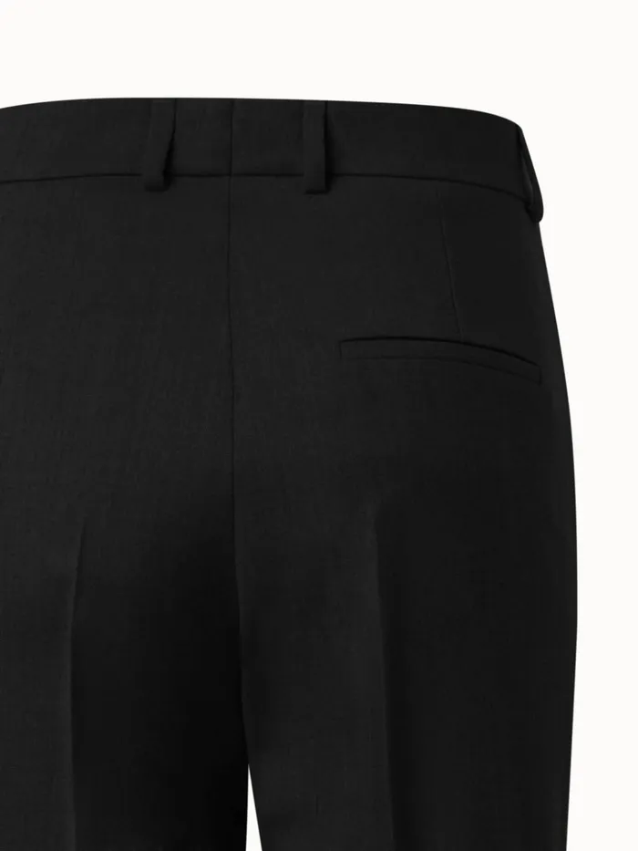 Wool Stretch Flannel Tapered Pants Black Women Akris Pants