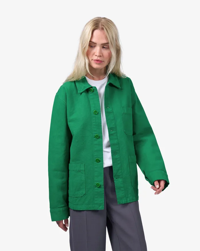 Workwear Jackets Organic Workwear Jacket 8211 Kelly Green Colorfulstandard Women
